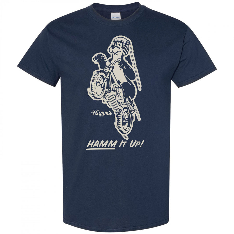 Hamms Beer Hamm it Up! Motorcycle Navy Colorway T-Shirt Image 1