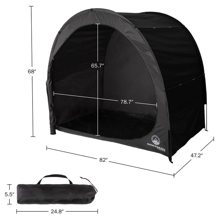 Bike Storage Shed 6.5x4x5.3 Waterproof UV Resistant Tent for 3 Bicycles Black Image 2