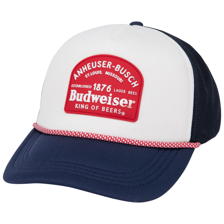 Budweiser Retro Logo Trucker Rope Hat Image 1