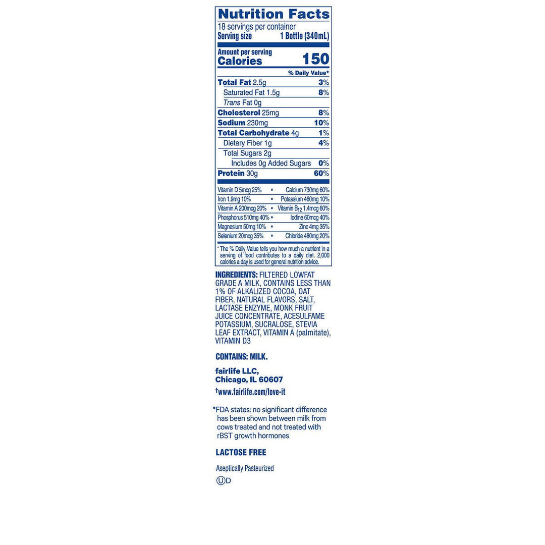 Fairlife Nutrition 30g Protein ShakeChocolate11.5 Fluid Ounce (18 Count) Image 3