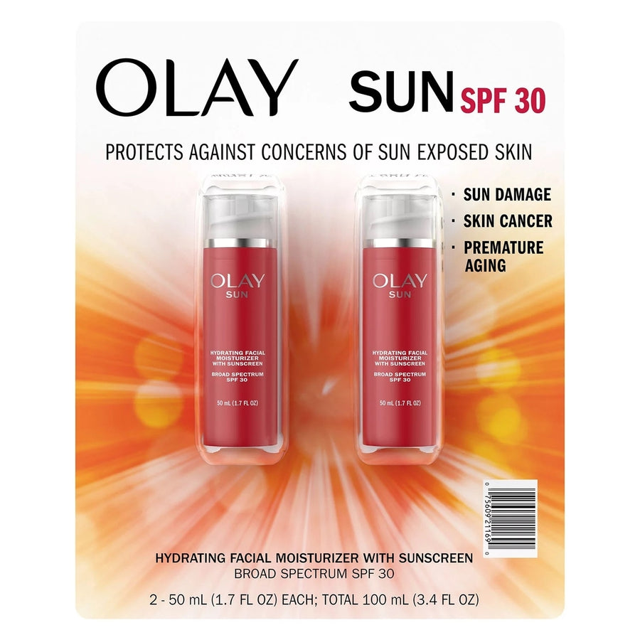 Olay Sun Hydrating 3-in-1 Facial Moisturizer with SPF 30 1.7 Fl Oz (Pack of 2) Image 1