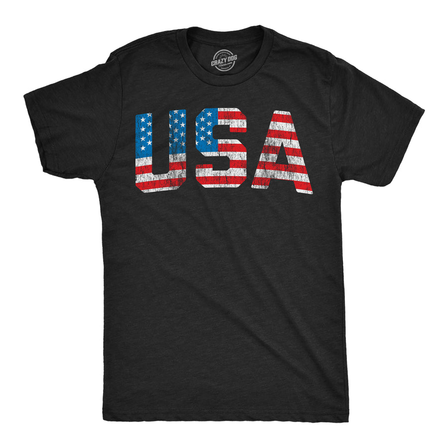 Mens Vintage USA T Shirt Awesome Fourth Of July Graphic Tee For Men Image 1