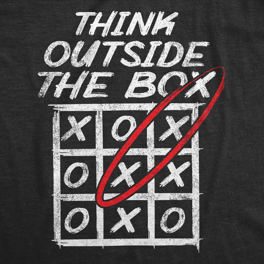 Mens Funny T Shirts Think Outside The Box Sarcastic Graphic Tee For Men Image 2