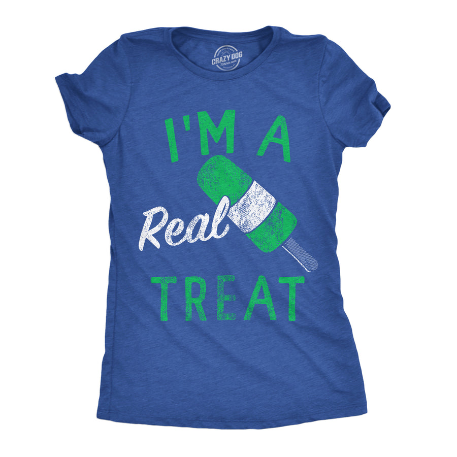 Womens Funny T Shirts Im A Real Treat Sarcastic Popsicle Graphic Tee For Ladies Image 1