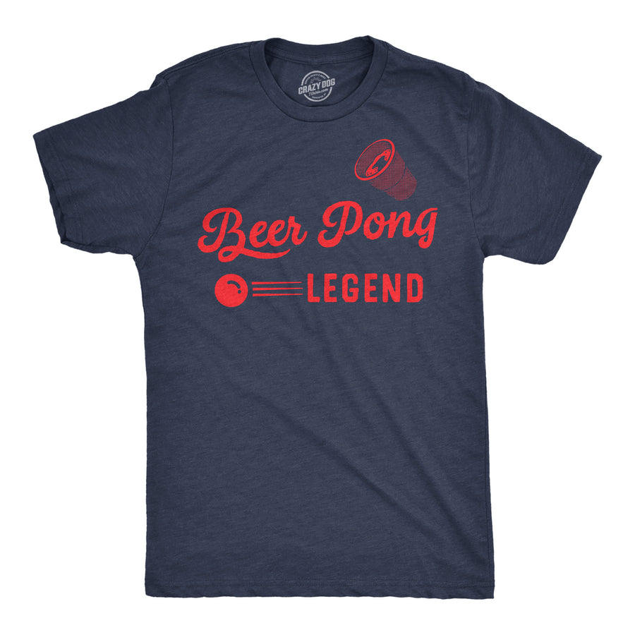 Mens Funny T Shirts Beer Pong Legend Sarcastic Drinking Tee For Men Image 1
