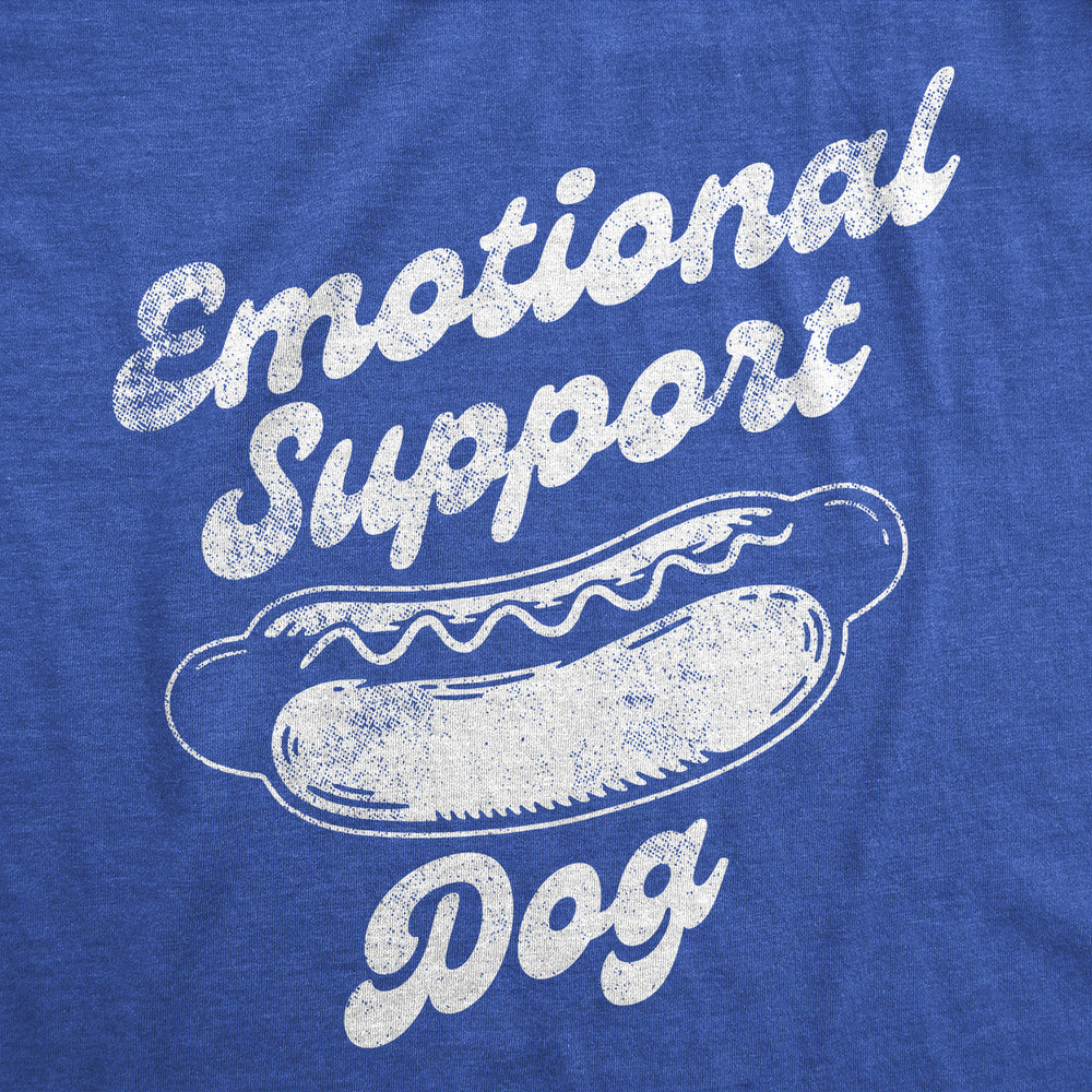 Womens Funny T Shirts Emotional Support Dog Sarcastic Hotdog Graphic Tee Image 2