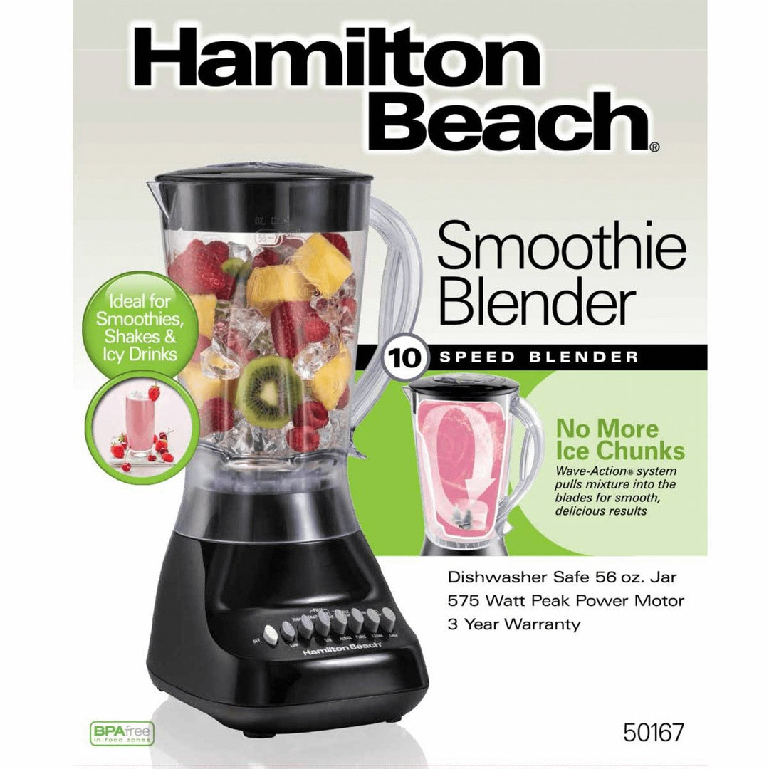 Hamilton Beach 10-Speed Plastic Jar Smoothie Blender Image 3