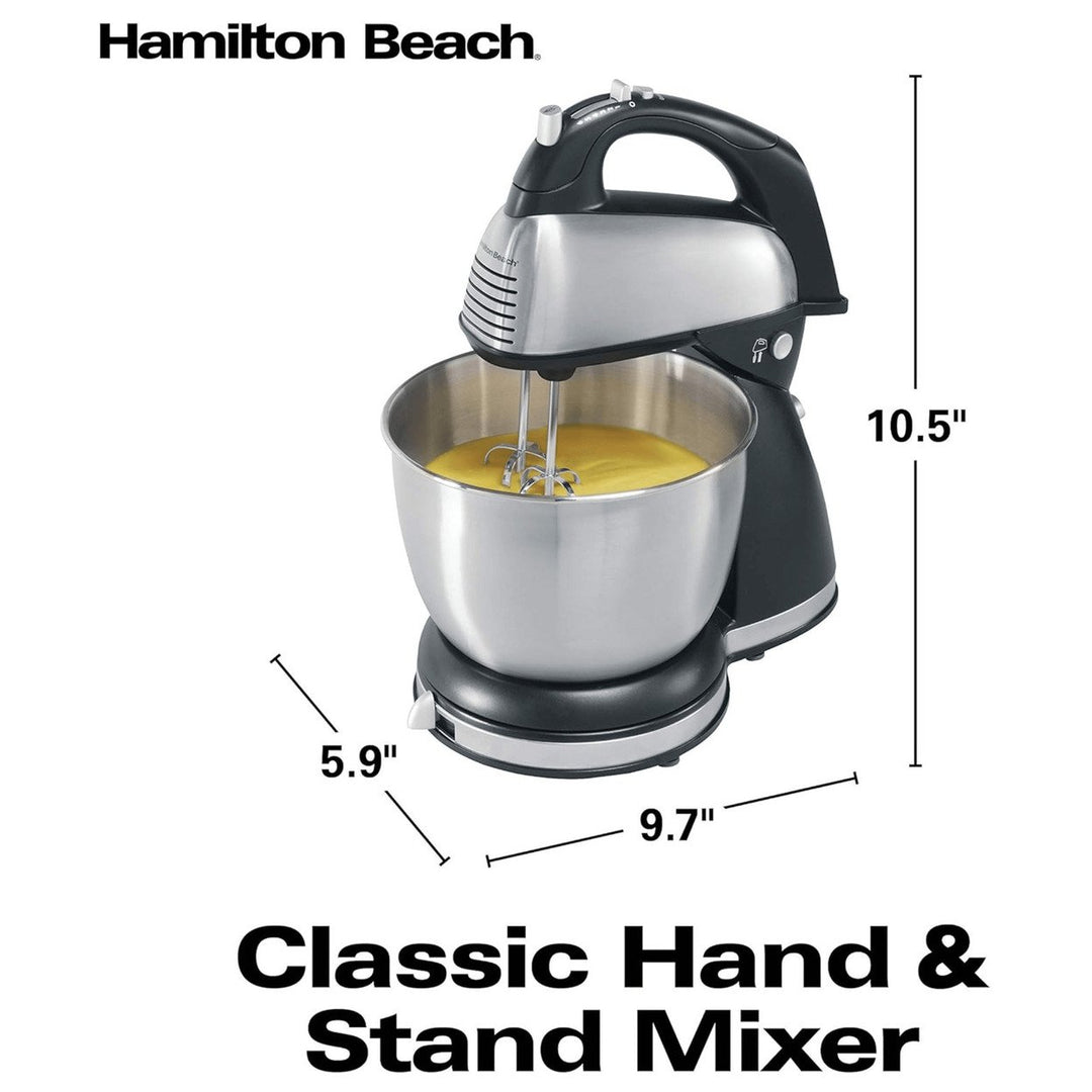 Hamilton Beach Classic Hand and Stand Mixer with Stainless Steel Bowl Image 9