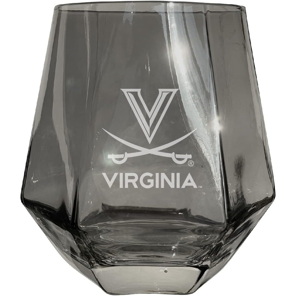 Virginia Cavaliers Tigers Etched Diamond Cut 10 oz Stemless Wine Glass - NCAA Licensed Image 2