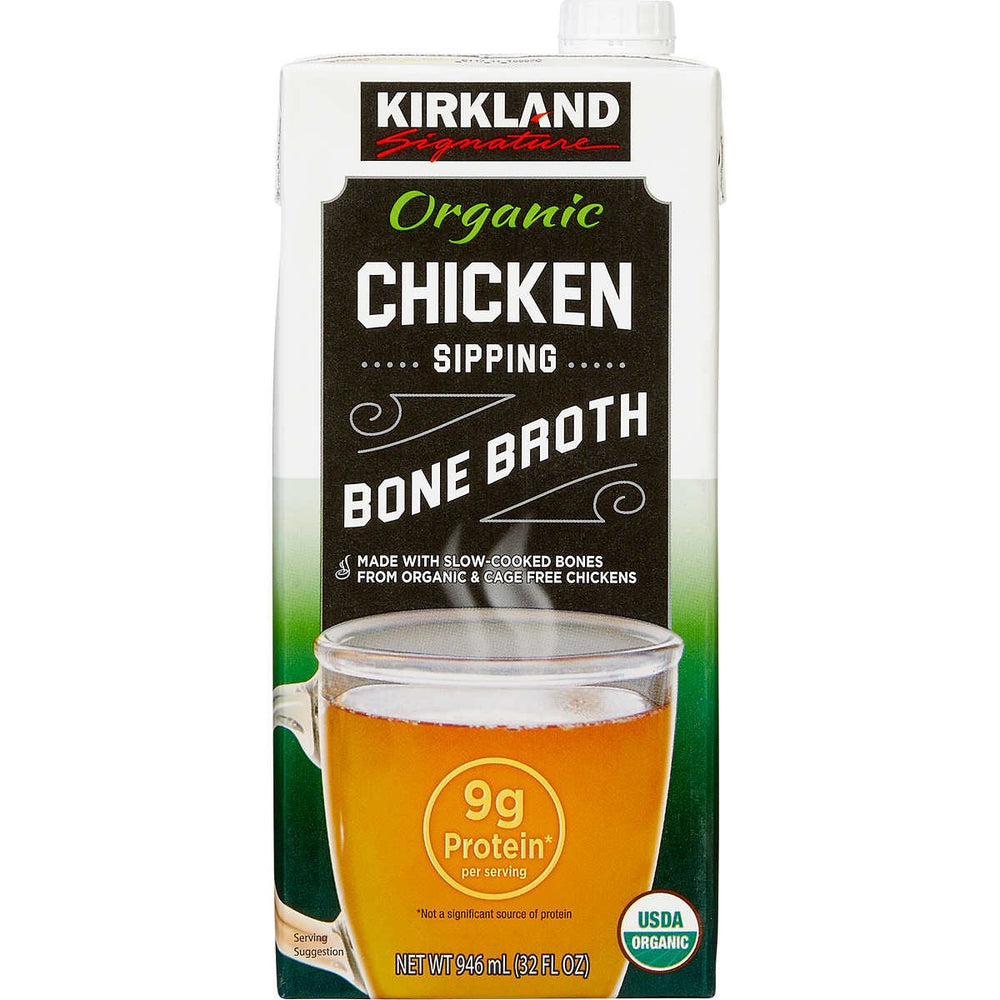 Kirkland Signature Organic Chicken Bone Broth 32 Fluid Ounce (Pack of 6) Image 2