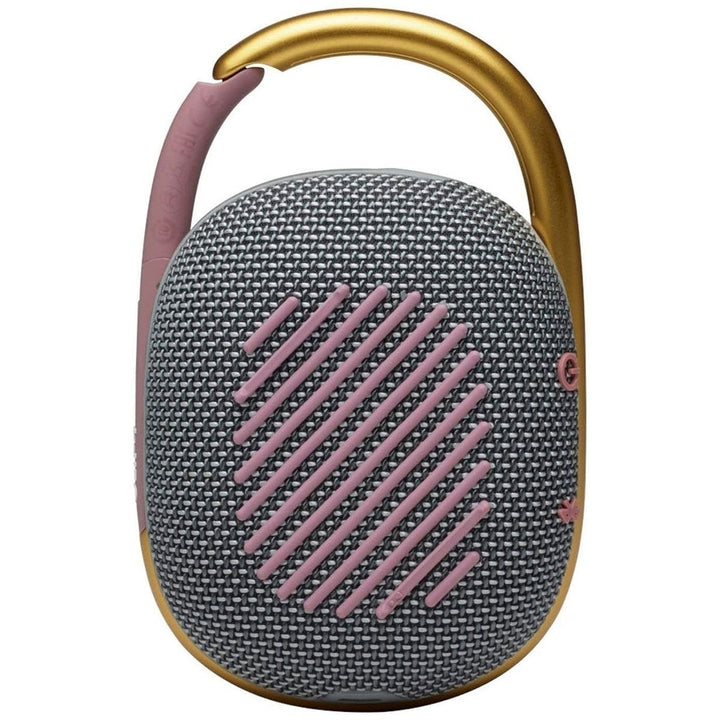 JBL Clip 4 Portable IP67 Waterproof Speaker - Gray/Gold/Red Image 2