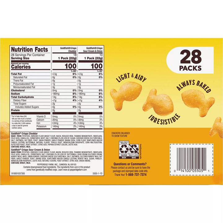 Pepperidge Farm Goldfish Crisps Variety Pack 0.8 Ounce (Pack of 28) Image 3