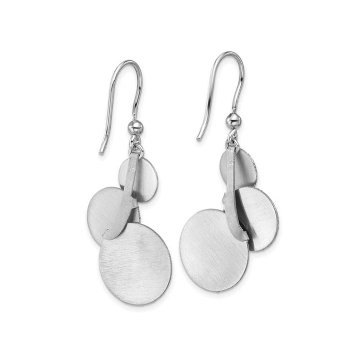 Sterling Silver Textured Circles Dangle Earrings Image 3
