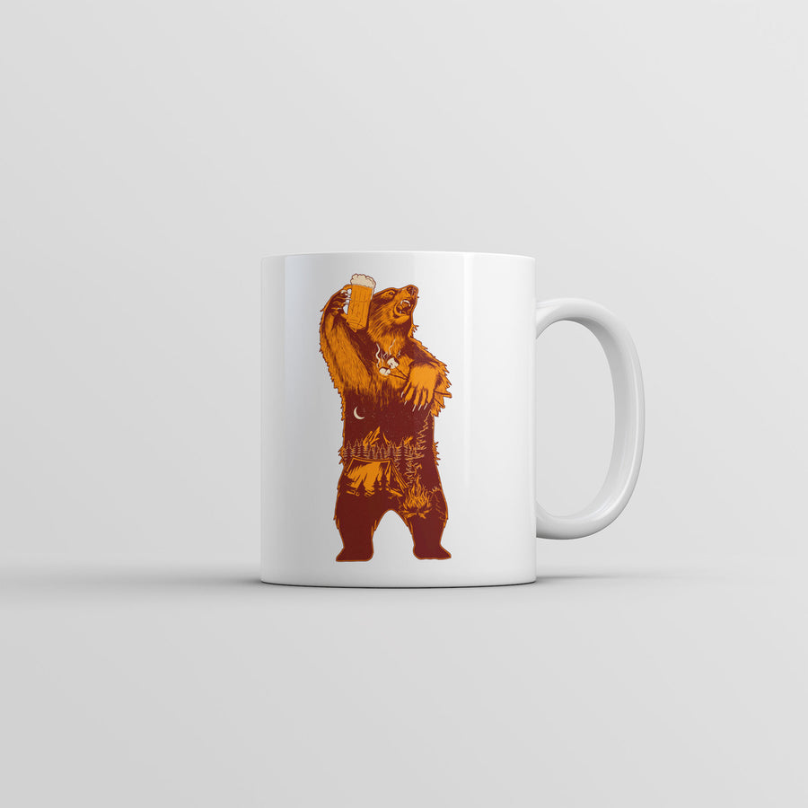 Camping Party Bear Mug Funny Outdoors Drinking Graphic Coffee Cup-11oz Image 1