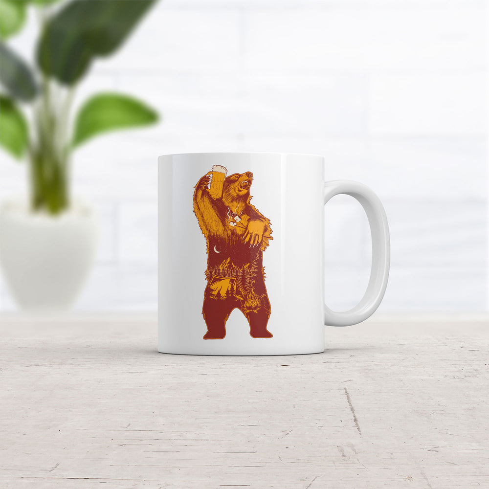Camping Party Bear Mug Funny Outdoors Drinking Graphic Coffee Cup-11oz Image 2
