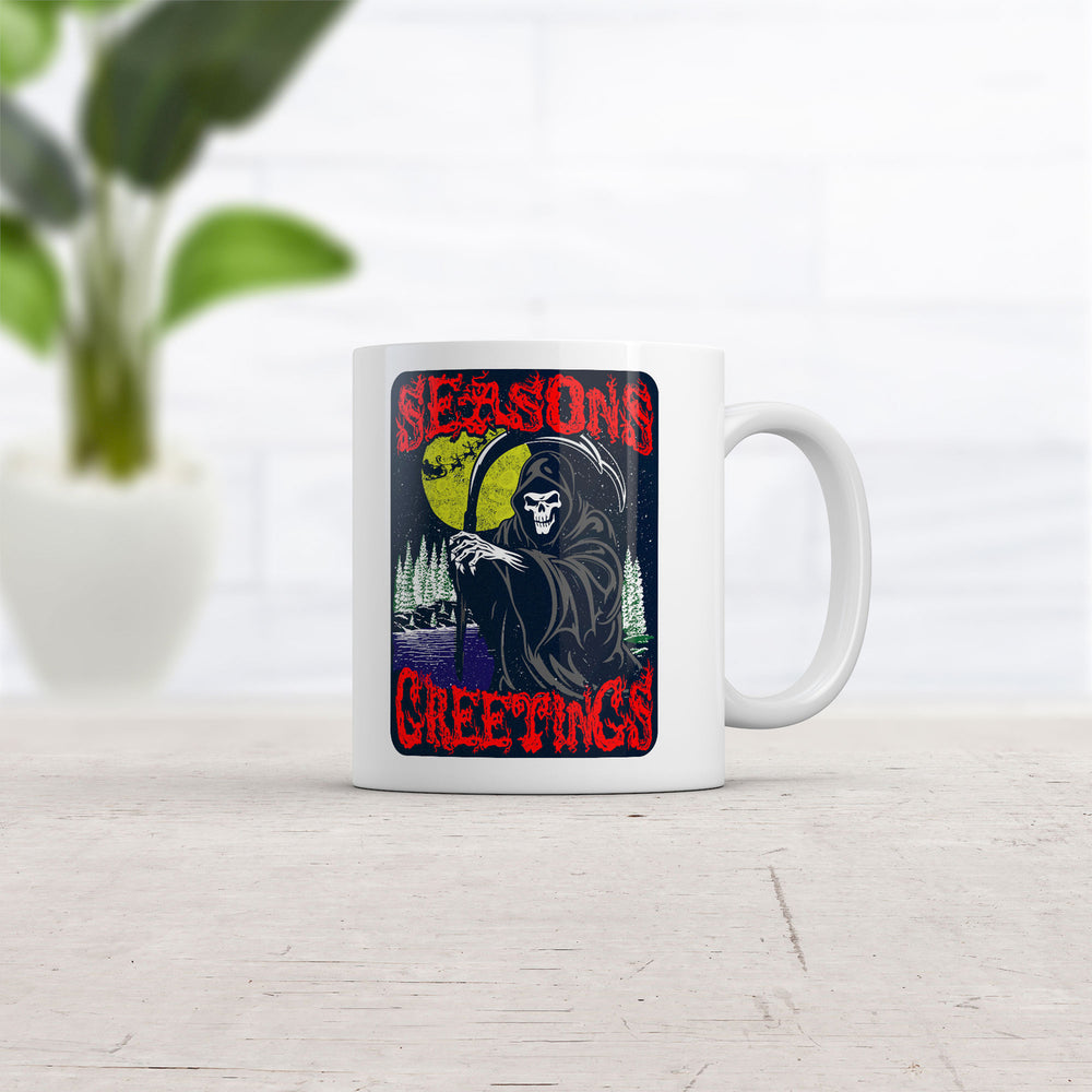 Seasons Greetings Mug Funny Grim Reaper Graphic Coffee Cup-11oz Image 2