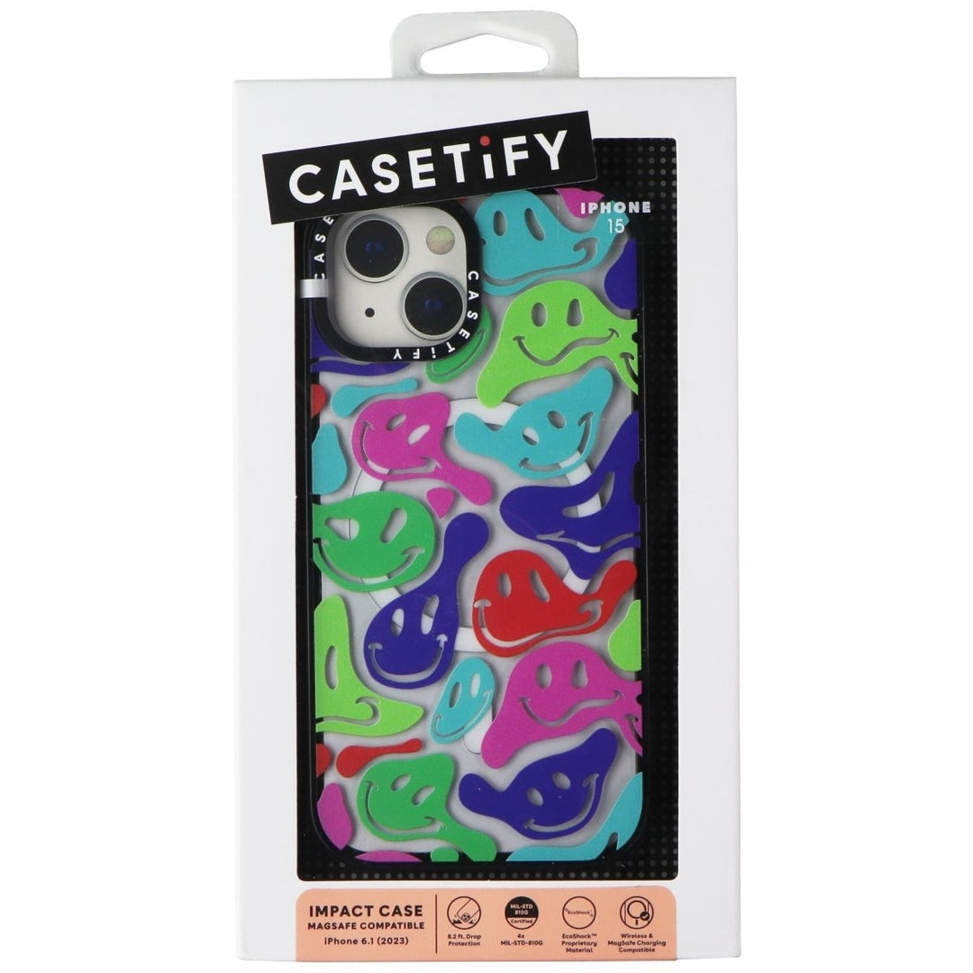 CASETiFY Impact Case for MagSafe for iPhone 15 - Acid Smiles Multicolor Image 1