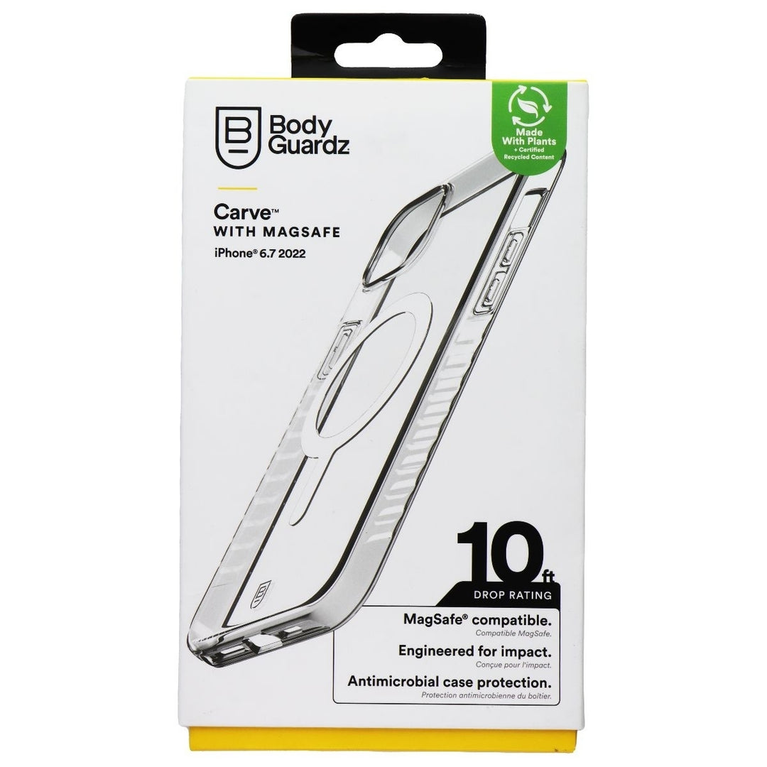 Body Guardz Carve Series Case for MagSafe for Apple iPhone 14 Plus - Clear Image 1