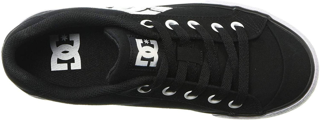 DC Womens Chelsea Low Top Casual Skate Shoe BLACK/ZEBRA Image 3