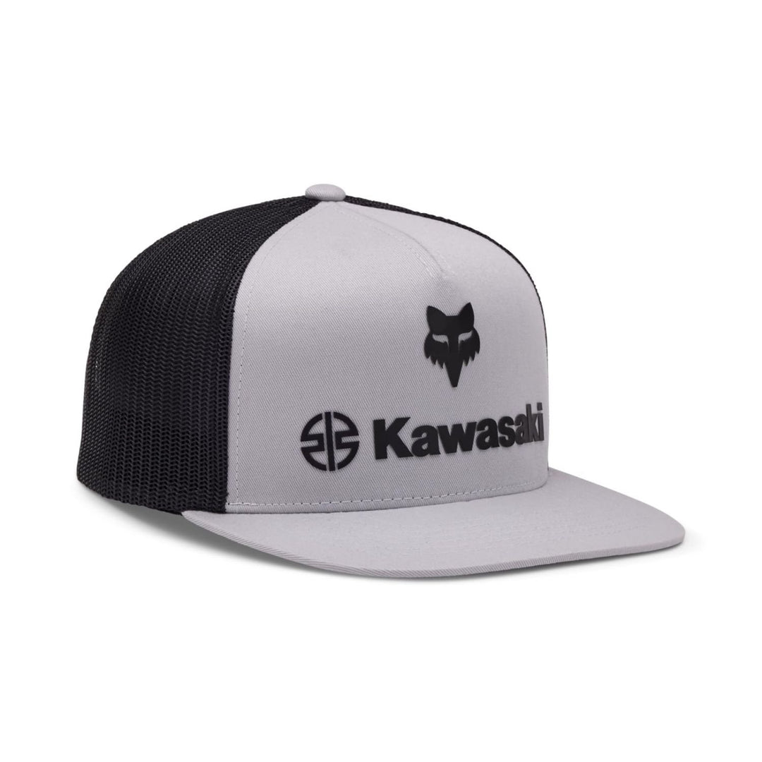 Fox Racing Mens Snapback Hat Steel Grey One Size Kawasaki Graphic Adjustable Image 2