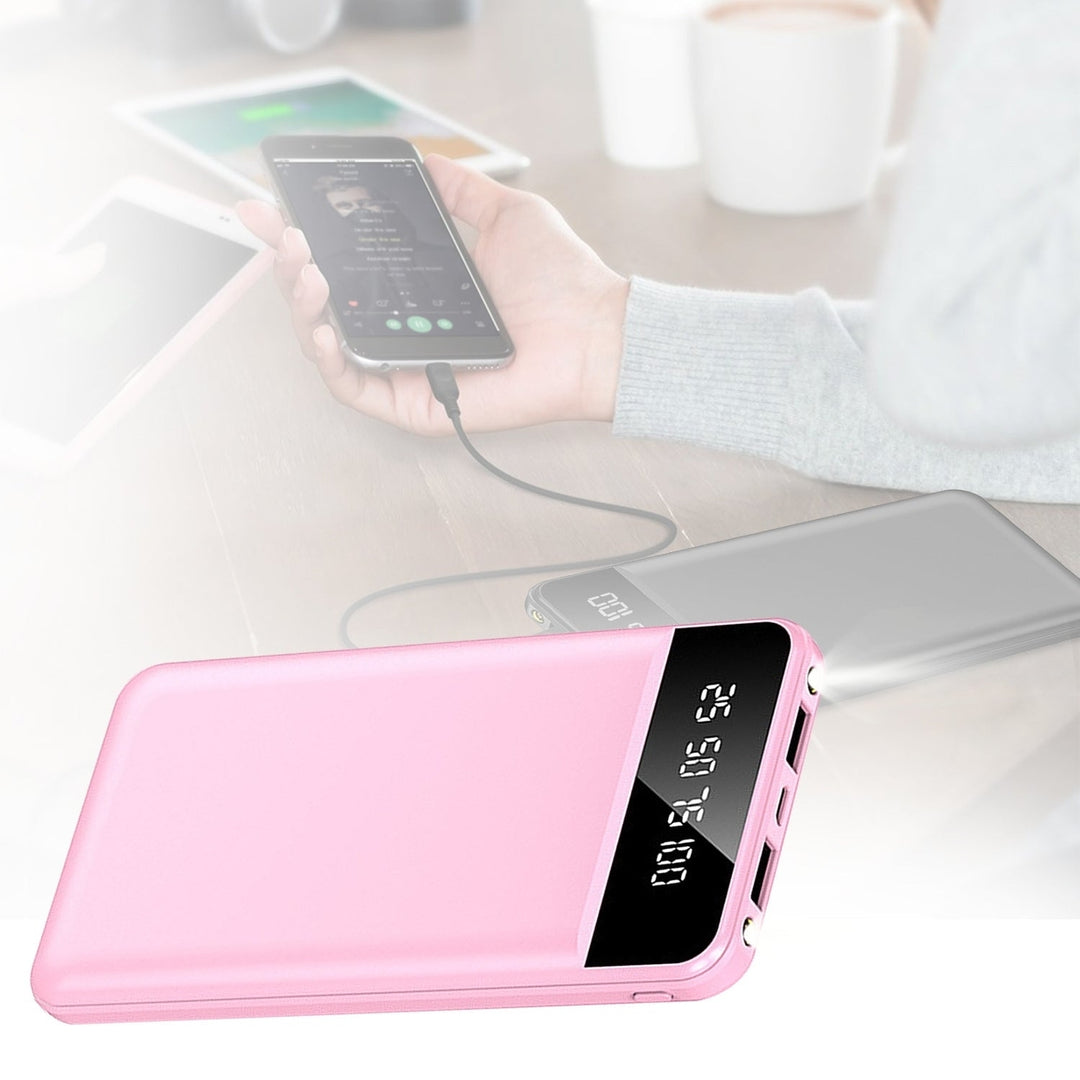 10000mAh Portable Ultra Slim Power Bank with 2 USB Output Ports and LED Flashlight Image 10