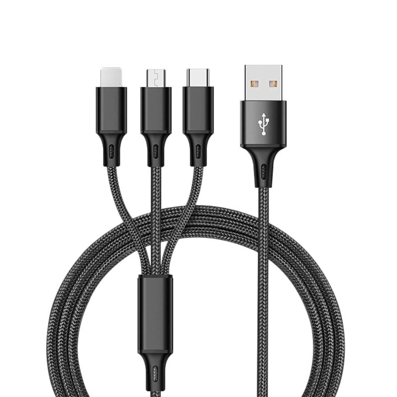 3 in 1 USB Cable For iPhone XS Max XR X 8 7 Charging Charger Micro USB Cable For Android USB TypeC Mobile Phone Cables Image 1