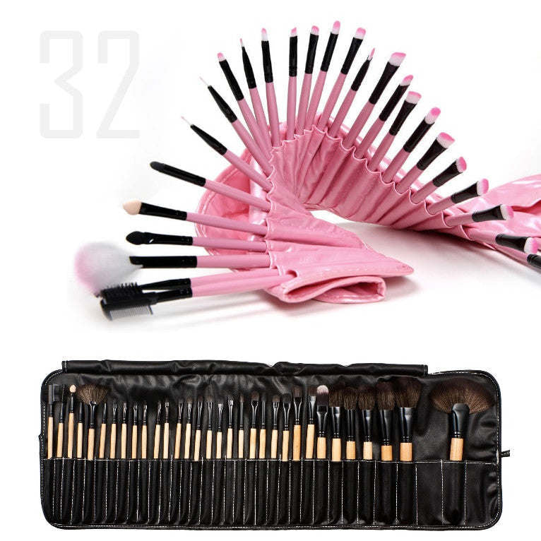 32 Piece fine Wooden Makeup Brush Set Image 2