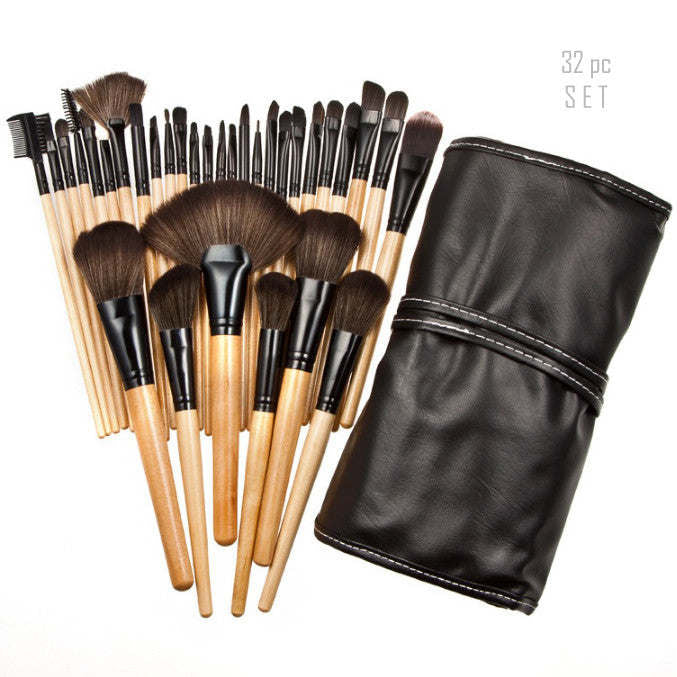 32 Piece fine Wooden Makeup Brush Set Image 3