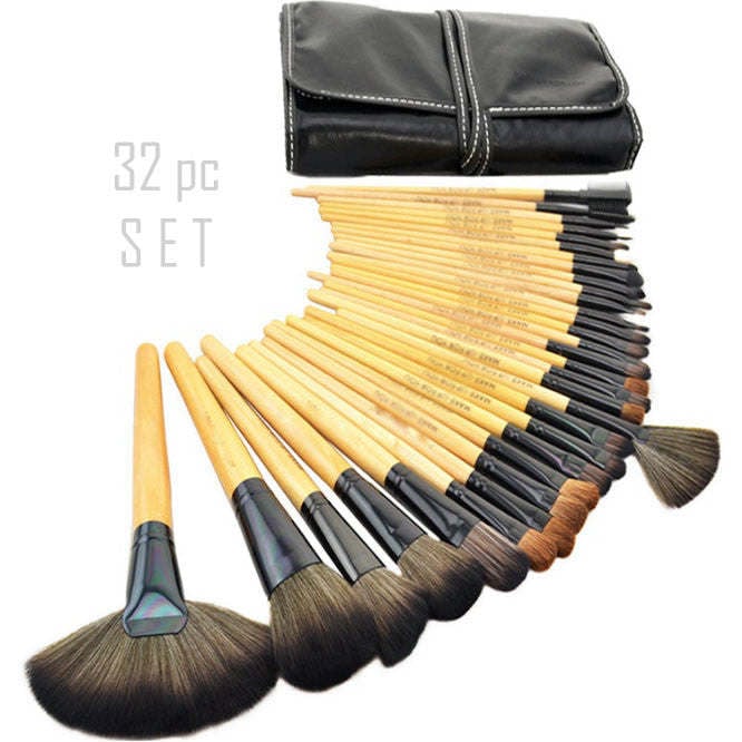 32 Piece fine Wooden Makeup Brush Set Image 4