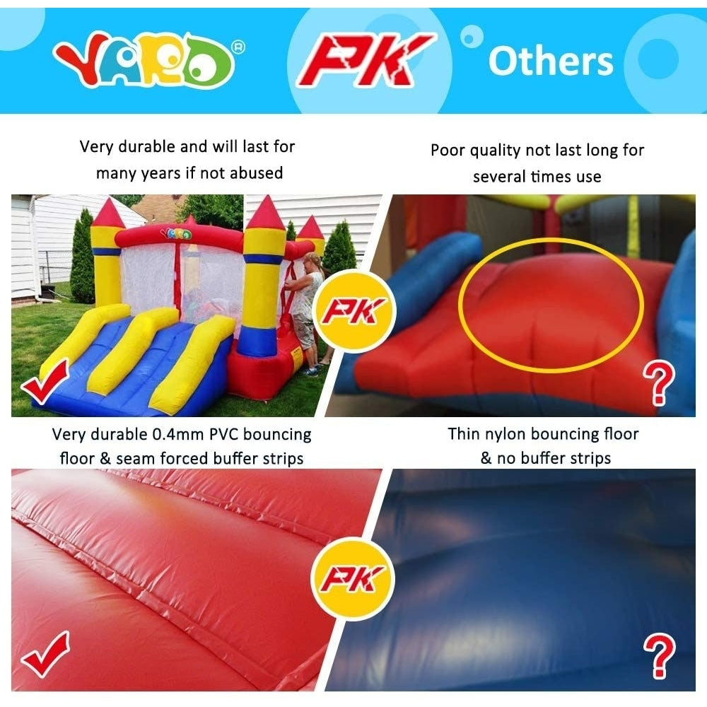 Bounce House Dual Castle Slide with Air Blower with Four-Sided Protection Net Image 6