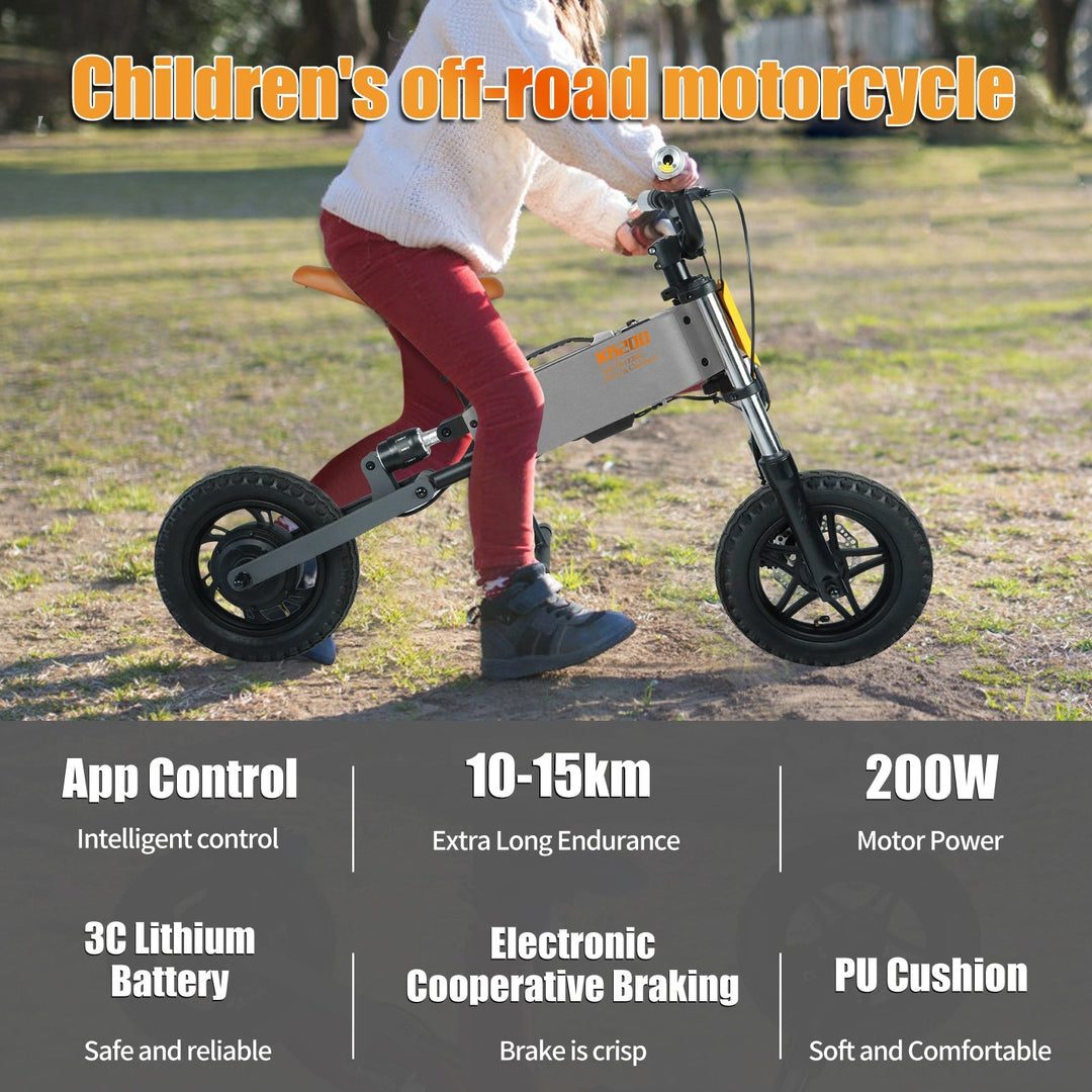 Childrens outdoor Off-Road Electric Bicycle Gray Image 4