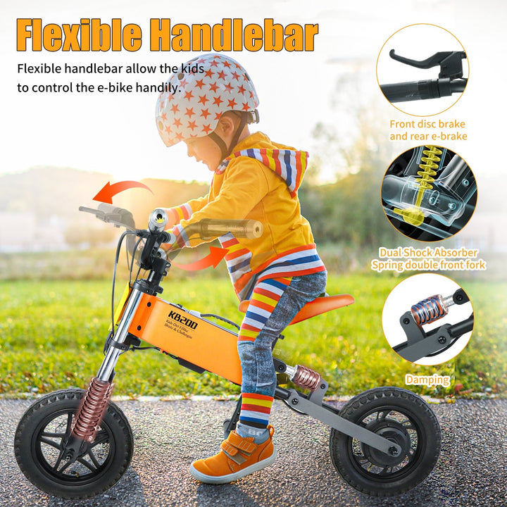 Childrens Outdoor Off-Road Electric Bicycle Orange Image 3