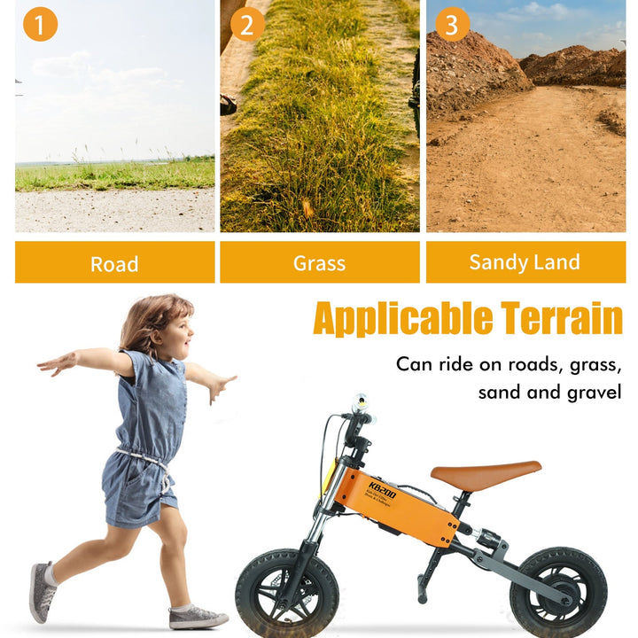 Childrens Outdoor Off-Road Electric Bicycle Orange Image 8