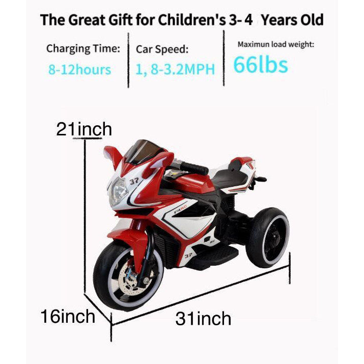 Kids 6V Electric Motorcycle Red Image 6