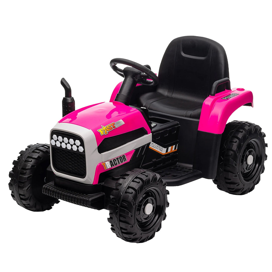 Kids Ride on Tractor with Trailer 12V Battery Red Image 3