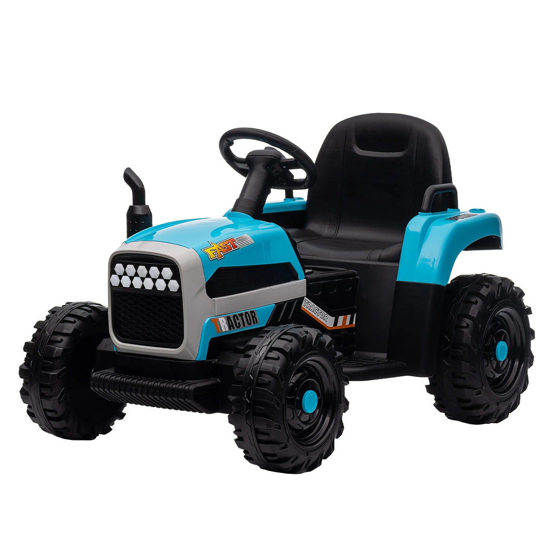 Kids Ride on Tractor with Trailer 12V Battery Blue Image 6