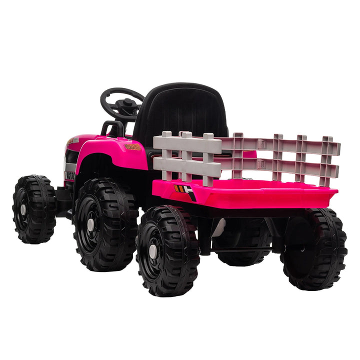 Kids Ride on Tractor with Trailer 12V Battery Red Image 9