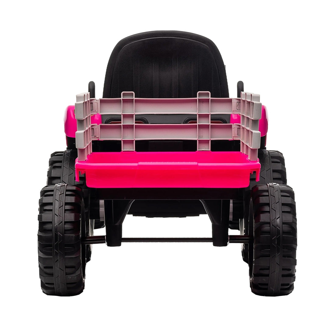 Kids Ride on Tractor with Trailer 12V Battery Red Image 11