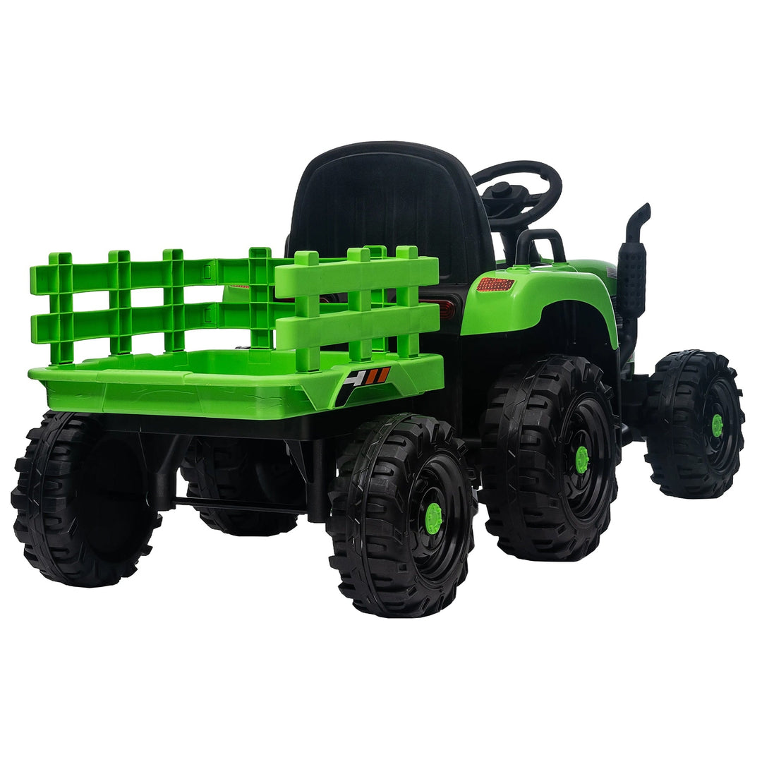 Kids Ride on Tractor with Trailer 12V Green Image 8