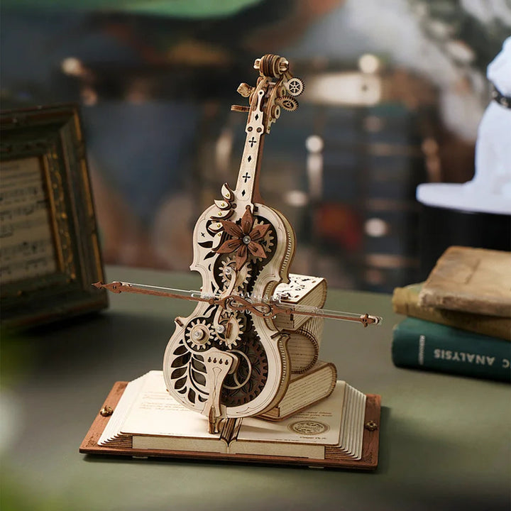 Magic Cello Mechanical Music Box W/ Moveable Stem Image 2