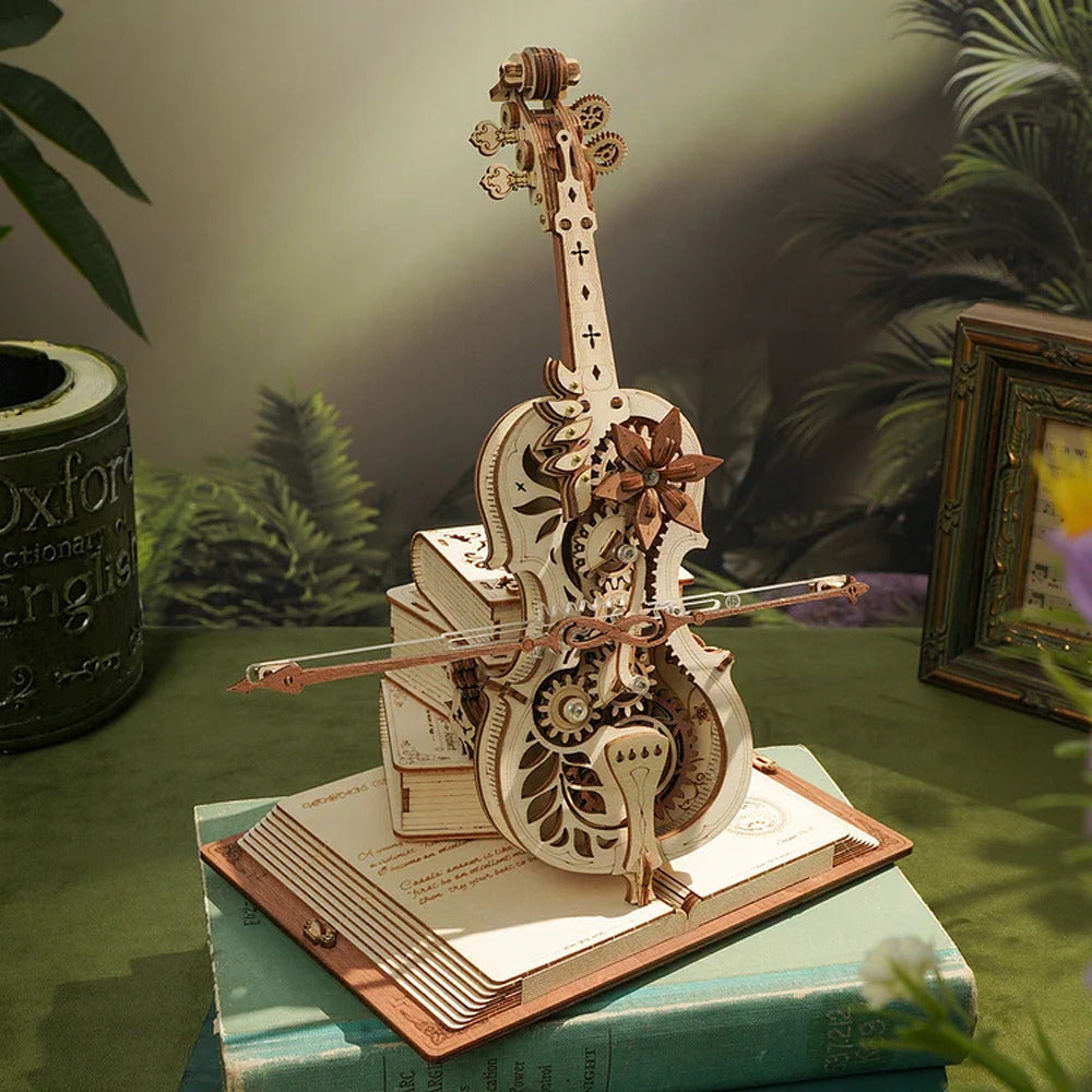 Magic Cello Mechanical Music Box W/ Moveable Stem Image 4