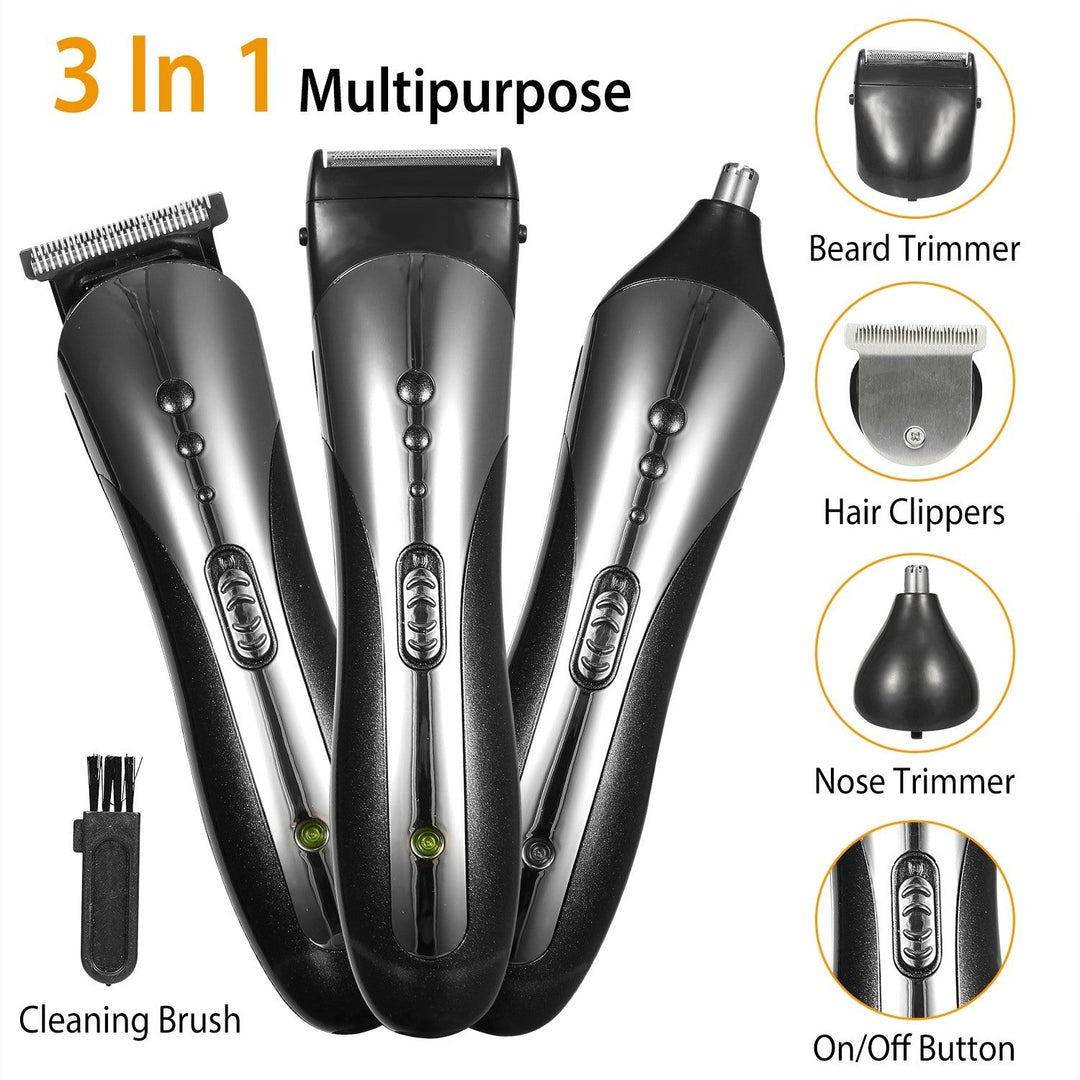 Men Electric Hair Clipper Trimmer Rechargeable Beard Shaver Razor Nose Trimmer Set Image 3