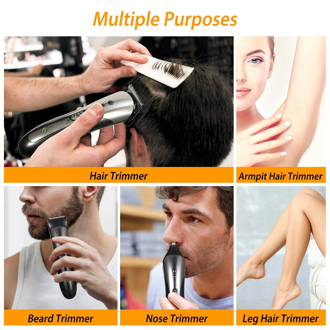 Men Electric Hair Clipper Trimmer Rechargeable Beard Shaver Razor Nose Trimmer Set Image 6