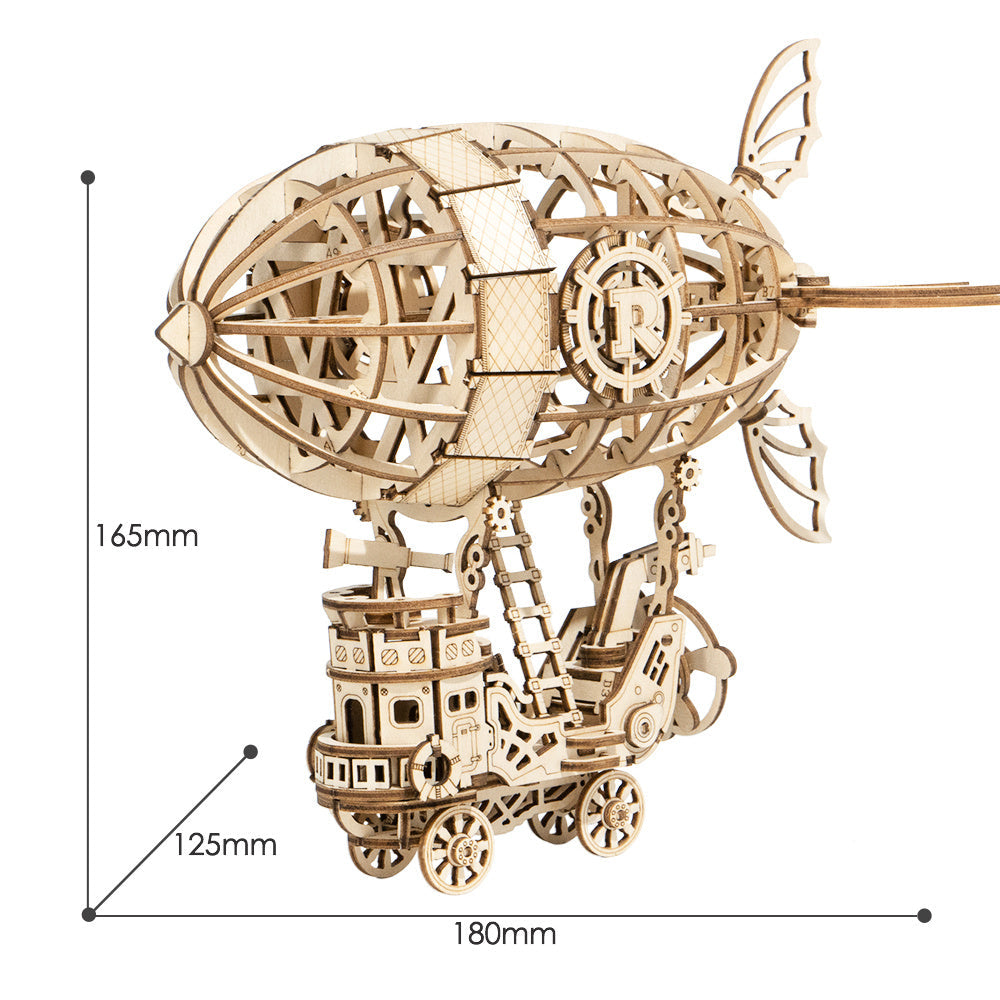 3D Wooden Model Building Kits Airship Puzzle Image 3