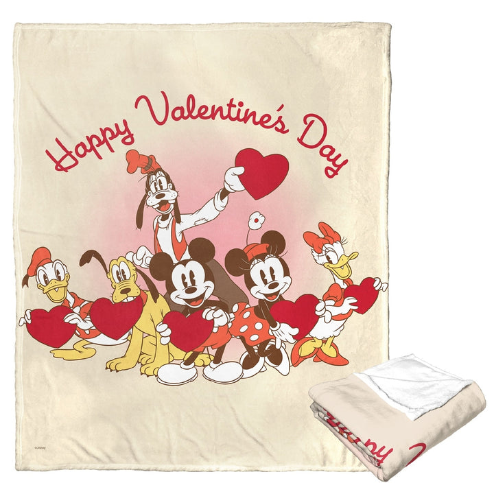 Mickey and Friends; Happy Valentines Day Group Aggretsuko Comics Silk Touch Throw Blanket; 50" x 60" Image 6