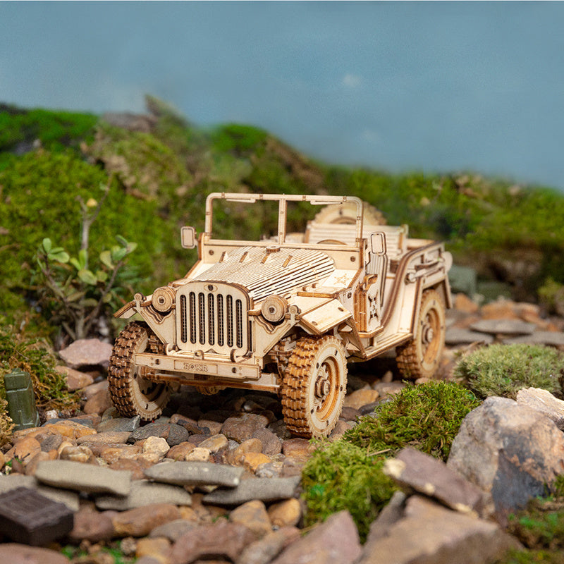 3D Wooden Puzzle Army Jeep Image 4