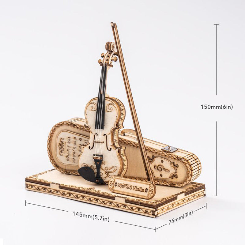 3D Wooden Puzzle Violin Capriccio Model Image 4