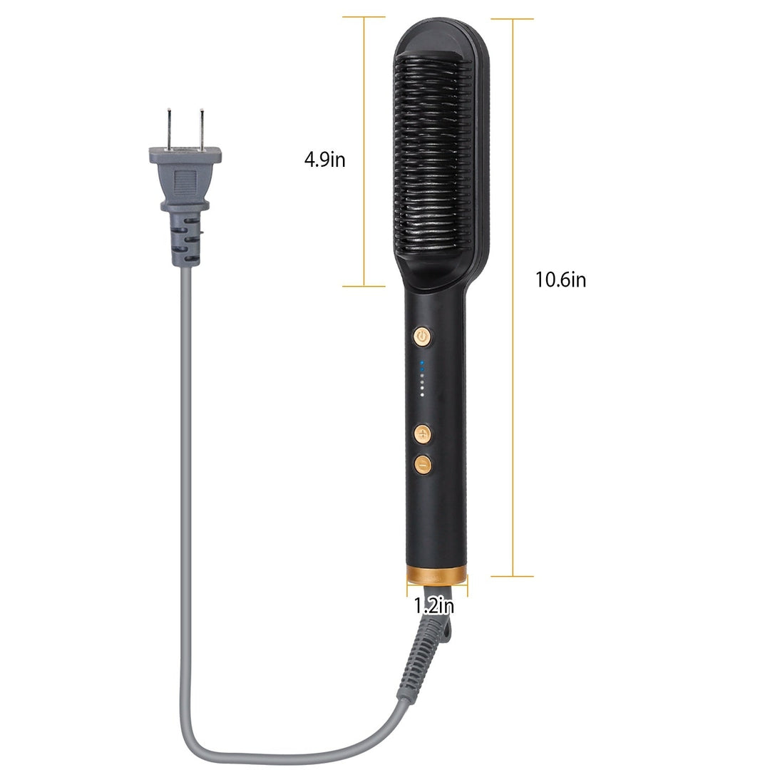 5 Temperature Electric Hair Straightener Brush Curler Hot Comb Adjustment 10S Fast Heating Image 6