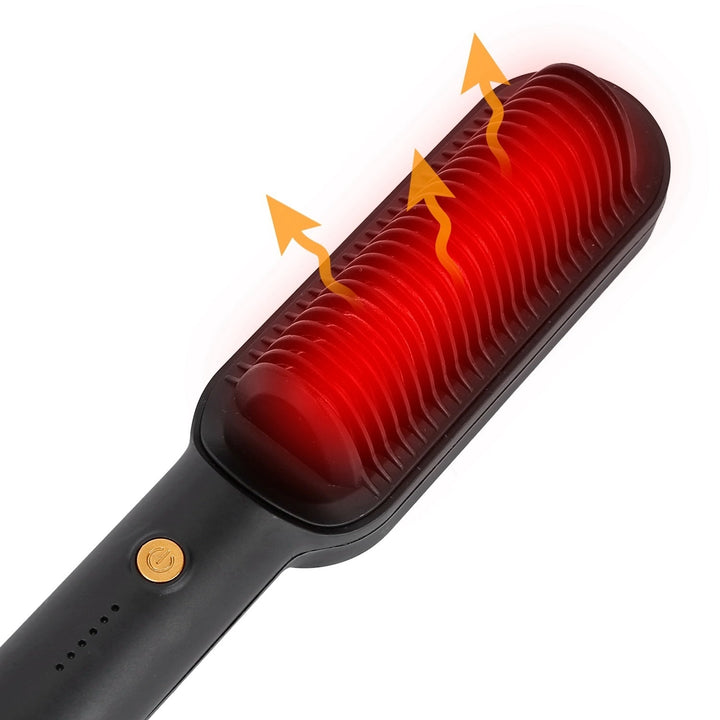 5 Temperature Electric Hair Straightener Brush Curler Hot Comb Adjustment 10S Fast Heating Image 11
