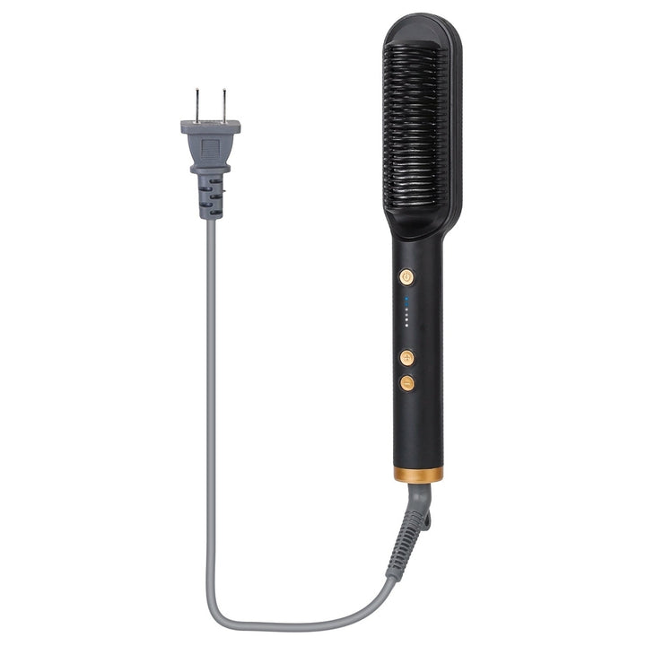 5 Temperature Electric Hair Straightener Brush Curler Hot Comb Adjustment 10S Fast Heating Image 12